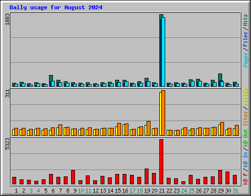 Daily usage for August 2024