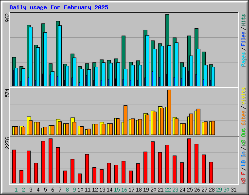 Daily usage for February 2025