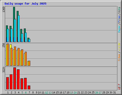 Daily usage for July 2025