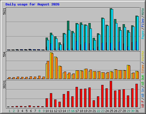 Daily usage for August 2026