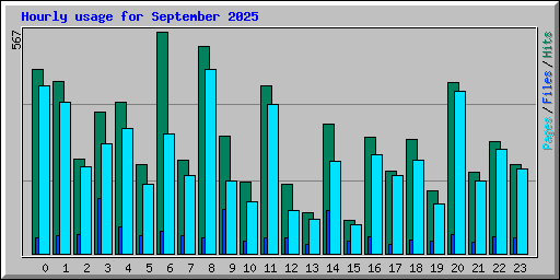 Hourly usage for September 2025