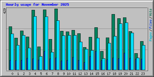 Hourly usage for November 2025