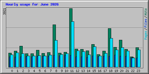 Hourly usage for June 2026
