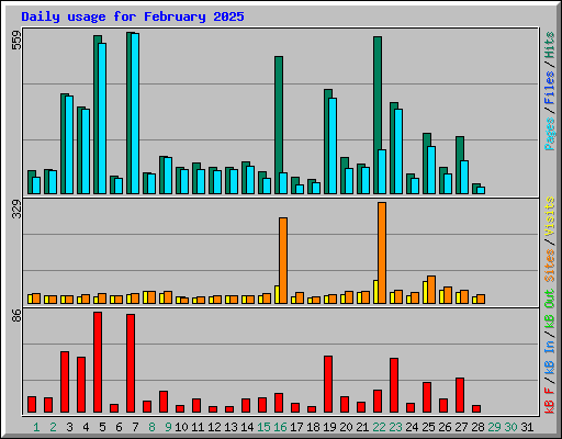 Daily usage for February 2025