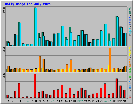 Daily usage for July 2025