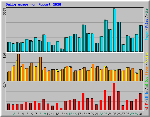 Daily usage for August 2026