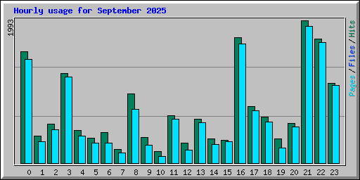 Hourly usage for September 2025